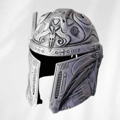 Silver Future Mandalorian Decorative Plastic Helmet